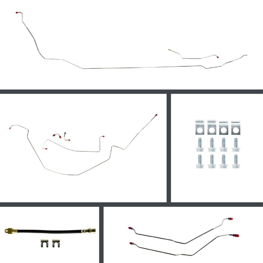 The Right Stuff 1967 GM A-Body, Pre-Bent Power 4-Wheel Disc Brake Conversion Line Kit - (AOP67C4)