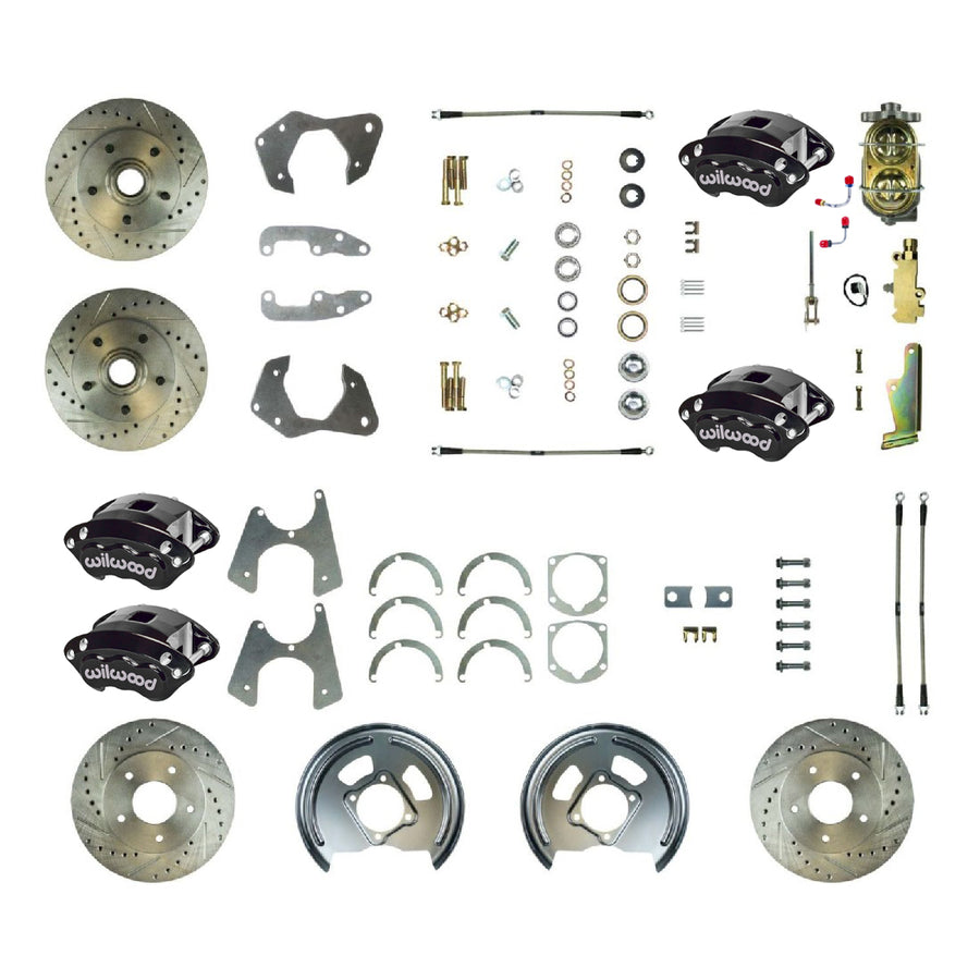 The Right Stuff 1965-68 Impala, 9"Booster, Performance 4-Wheel Power Disc Brake Conversion Kit - (FSC664DCCS)