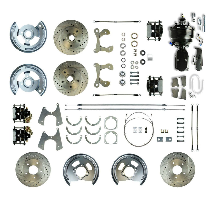 The Right Stuff 1958-64 Chevrolet Impala, 8" Booster, Power 4-Wheel Disc Brake Conversion Kit - (FSC594DCCSY)