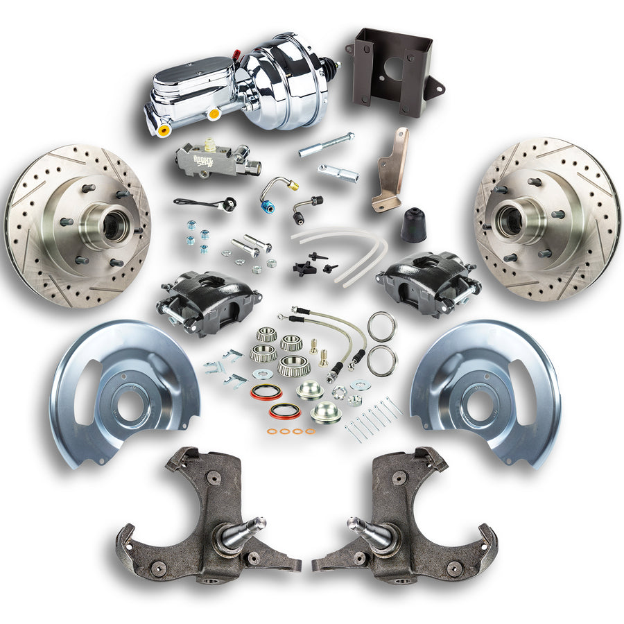 The Right Stuff 60-62 Chevy/GMC Truck/Sub, Pwr Disc Kit w/Black Calipers Chrome Upper, 6x5.5 Bolt Pattern - (TDC6016BX)