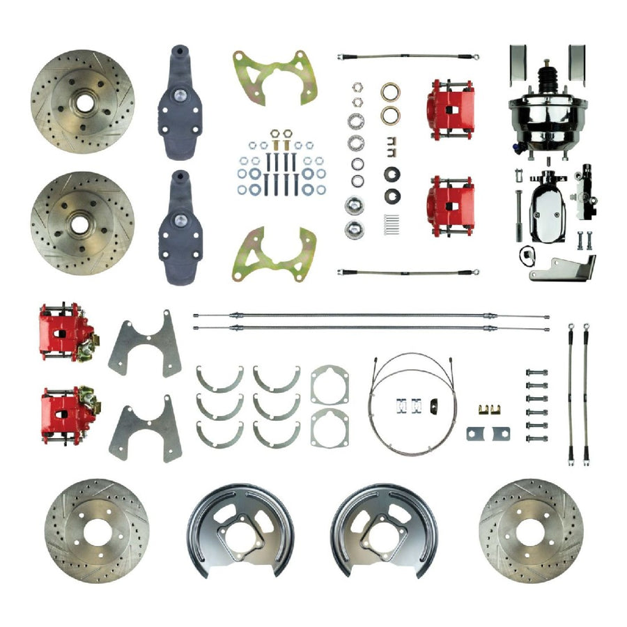 The Right Stuff 1958 Impala, 2" Drop, 9" Booster, 4-Wheel Power Disc Brake Conversion Kit - (FSC584DCDZX)