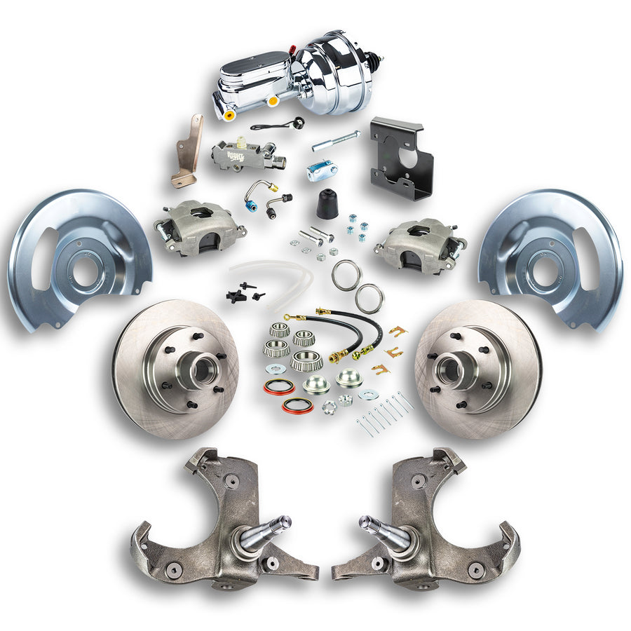The Right Stuff 67-70 GM C10/C15 Truck/Suburban W/2WD, Pwr Front Disc Brake Kit, Chrome Upper 6x5.5 Bolt Pattern - (TDC6726X)