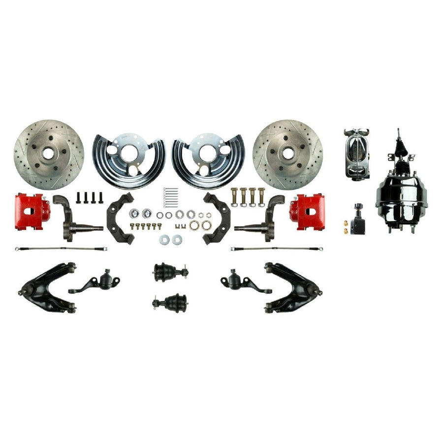 The Right Stuff 1965-76 Mopar A-Body, 8" Dual Booster, Front Power Disc Brake Conversion Kit - (MDC66DCZX)