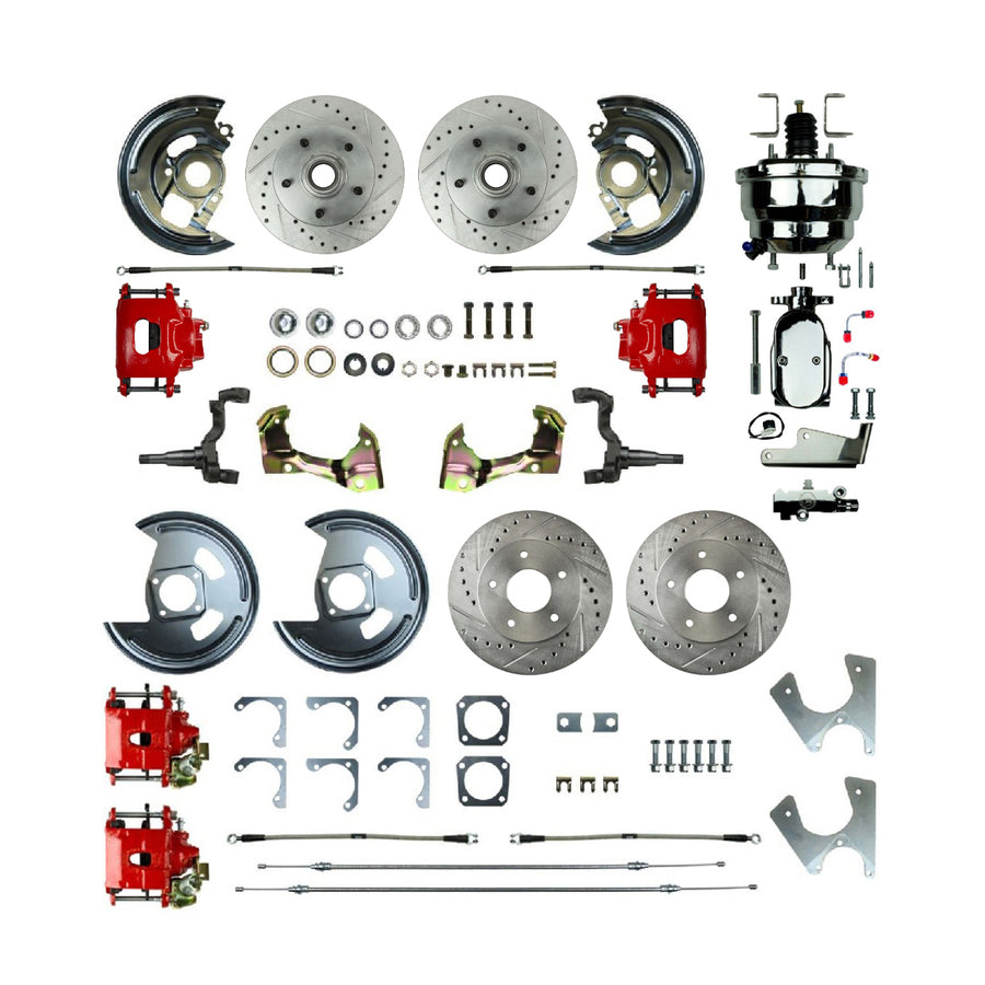 The Right Stuff 1969-74 GM A/F/X-Body, Staggered Shock, 4-Wheel Power Disc Brake Conversion - (AFXDC45CZX)