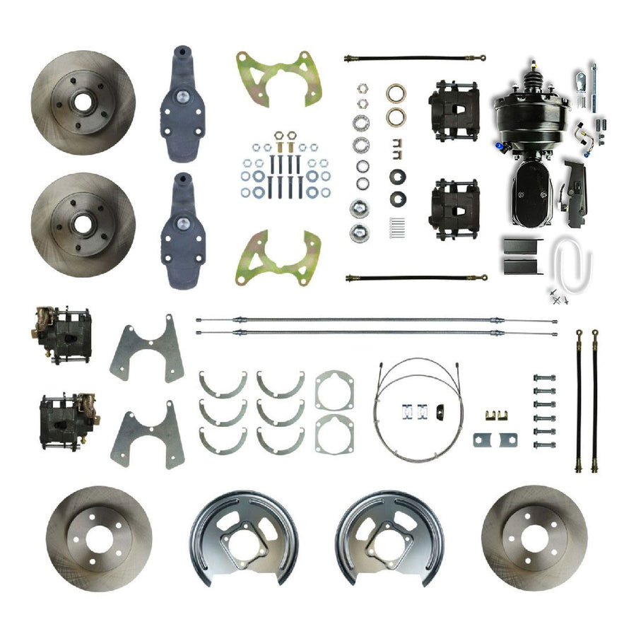 The Right Stuff 1958 Impala, 2" Drop, 9" Booster, 4-Wheel Power Disc Brake Conversion Kit - (FSC584DCDY)