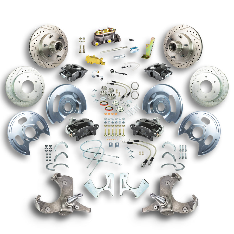 The Right Stuff 63-70 Chevrolet/GMC Truck & Suburban, Manual 4-Wheel Disc Brake Kit Blk Calipers - (TSD6346B)