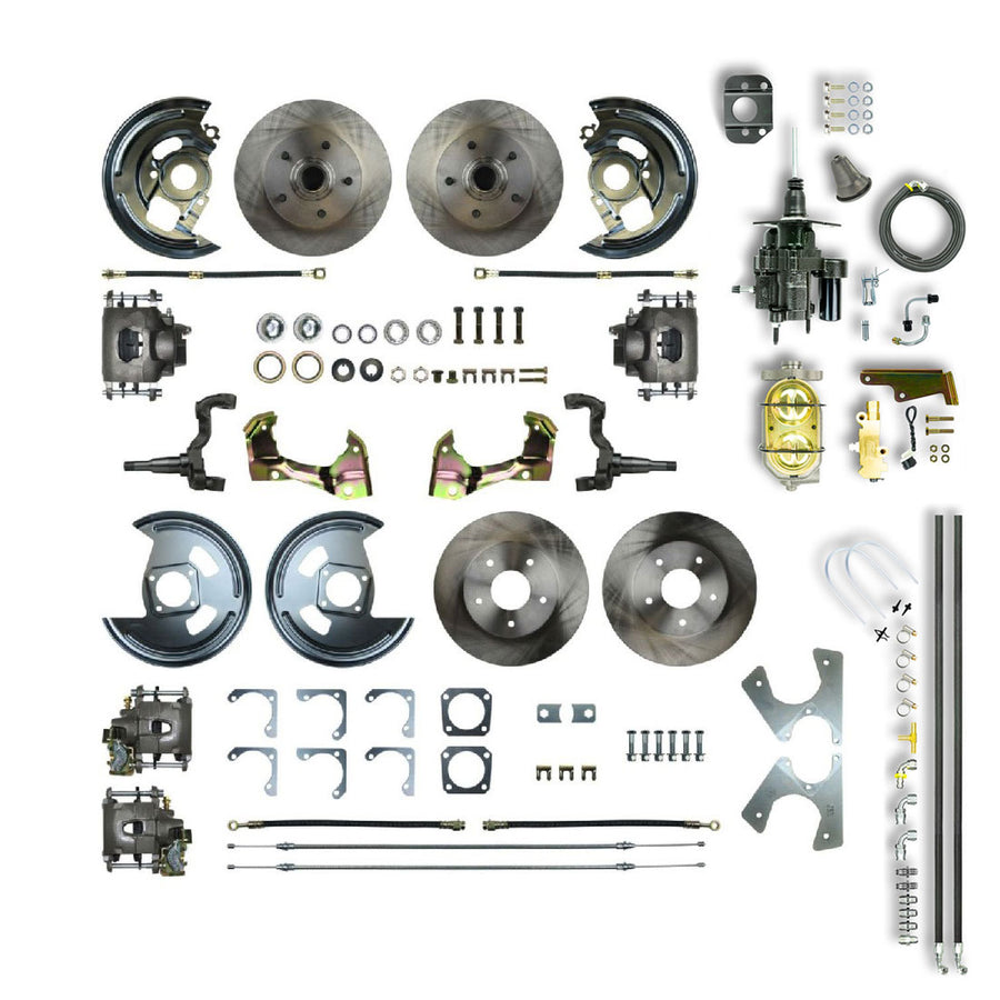 The Right Stuff 1969-74 GM A/F/X-Body, Staggered Shock, 4-Wheel Hydraulic Brake Assist Disc Brake Conv - (AFXHB45C)