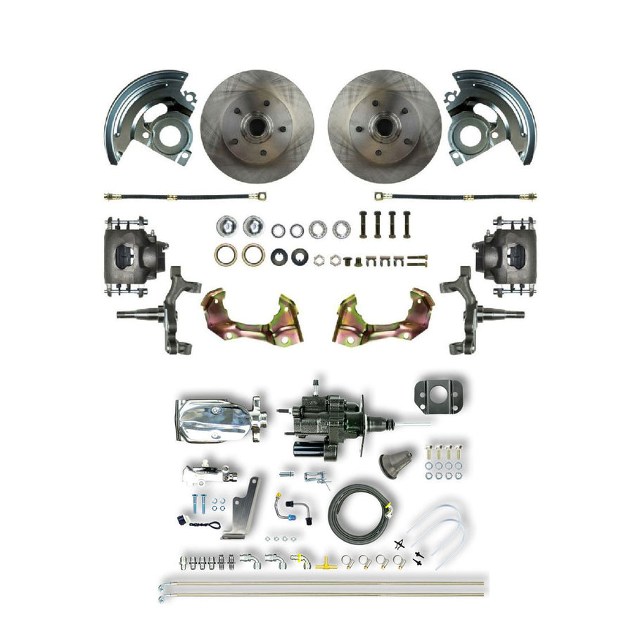 The Right Stuff 67-74 GM F/X-Body, Hydraulic Brake Assist, 2" Drop, Front Disc Brake Kit, Chrome Upper - (AFXHB02DX)