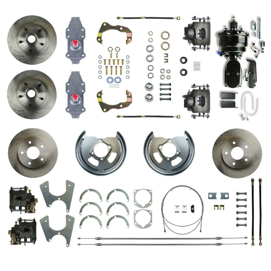 The Right Stuff 55-57 Chevrolet BelAir, Power 8" Booster 2" Drop 4-Wheel Disc Brake Conversion - (FSC554DCDY)