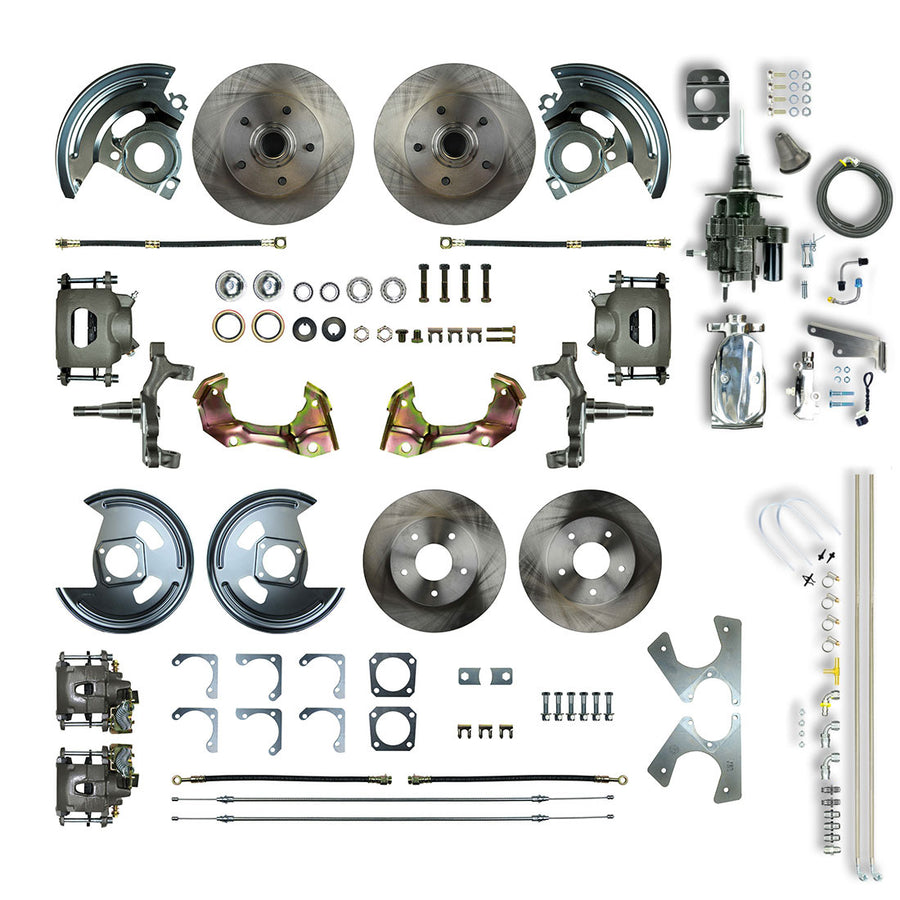 The Right Stuff 64-72 GM A-Body, Hydraulic Brake Assist, 2" Drop, 4-Wheel Disc Conversion Kit Chrome Upper - (AFXHB41DX)
