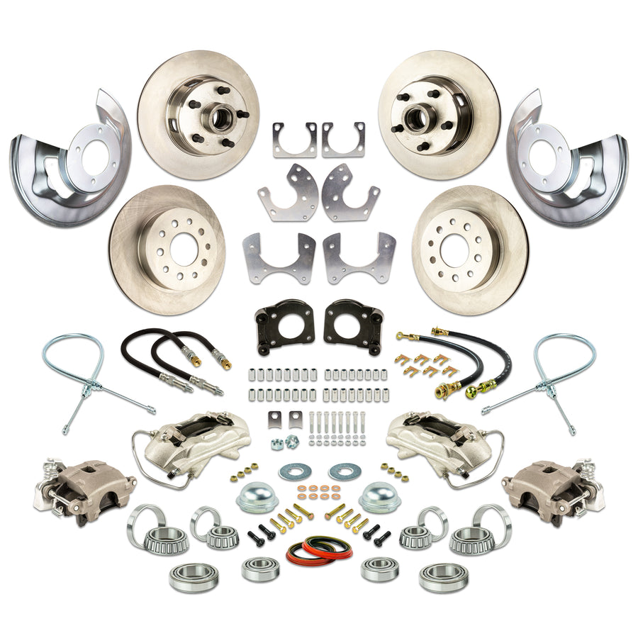The Right Stuff 1964-73 Ford 4 Wheel Disc At-The-Wheel Conv. Kit, with Large Ford 9" Rear End - (ZWK6445)