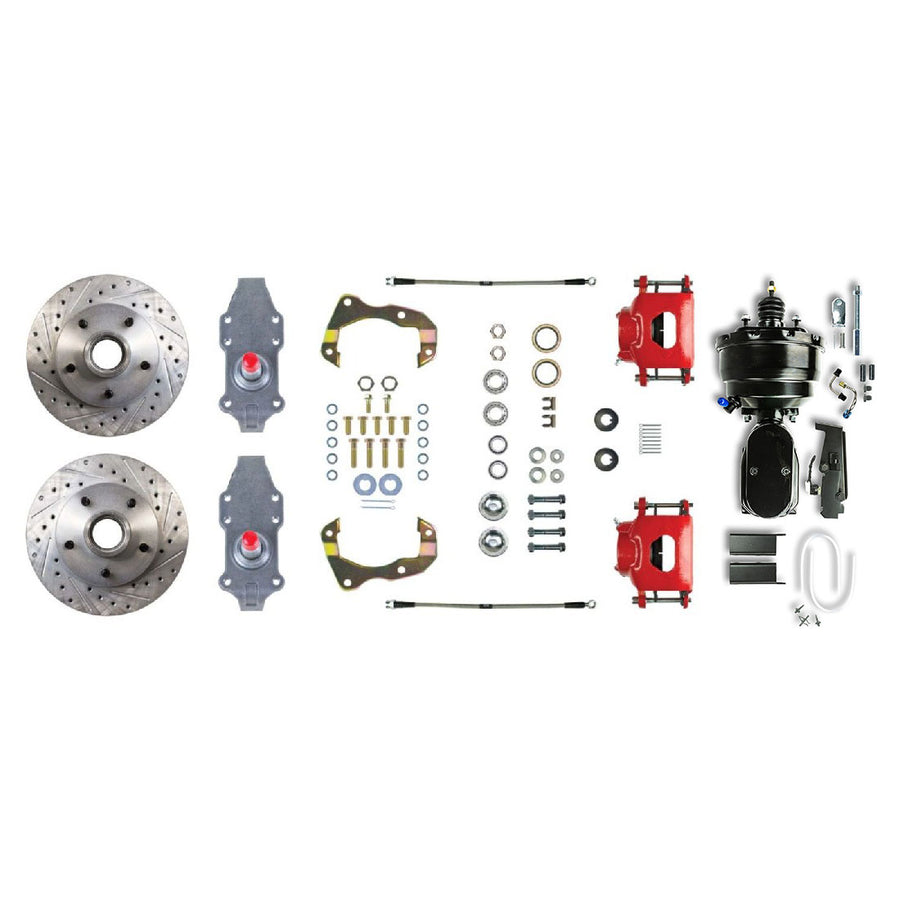 The Right Stuff 1955-57 Chevrolet Bel Air, 8" Booster 2" Drop Power Front Disc Brake Conversion - (FSC55DCDZY)