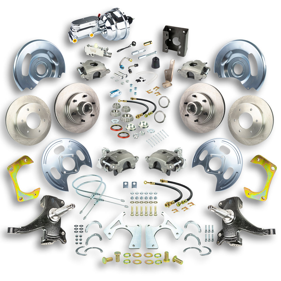 The Right Stuff 67-70 GM C10/C15 Truck/Suburban 2" Drop Power 4-Wheel Disc Brake, Chrome Upper 6x5.5 Bolt Pattern - (TDC6756DX)