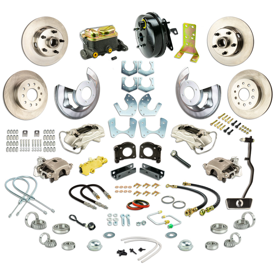 The Right Stuff 1967-69 Ford Power 4 Wheel Disc Conversion Kit, with Small Ford 9" or 8" Rear End - (ZDC6758)