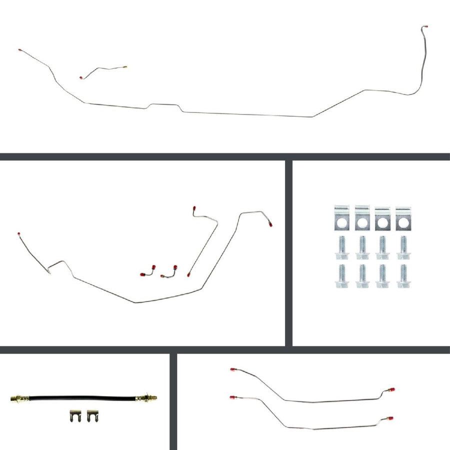 The Right Stuff 1964-65 GM A-Body, Pre-Bent Manual 4-Wheel Disc Brake Conversion Line Kit - (AOM64H4)