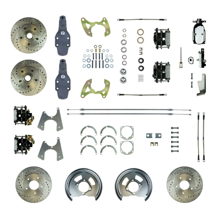 The Right Stuff 1965-68 Chevrolet Impala, 2" drop, Manual 4-Wheel Disc Brake Conversion Kit - (FSC654SDDSX)