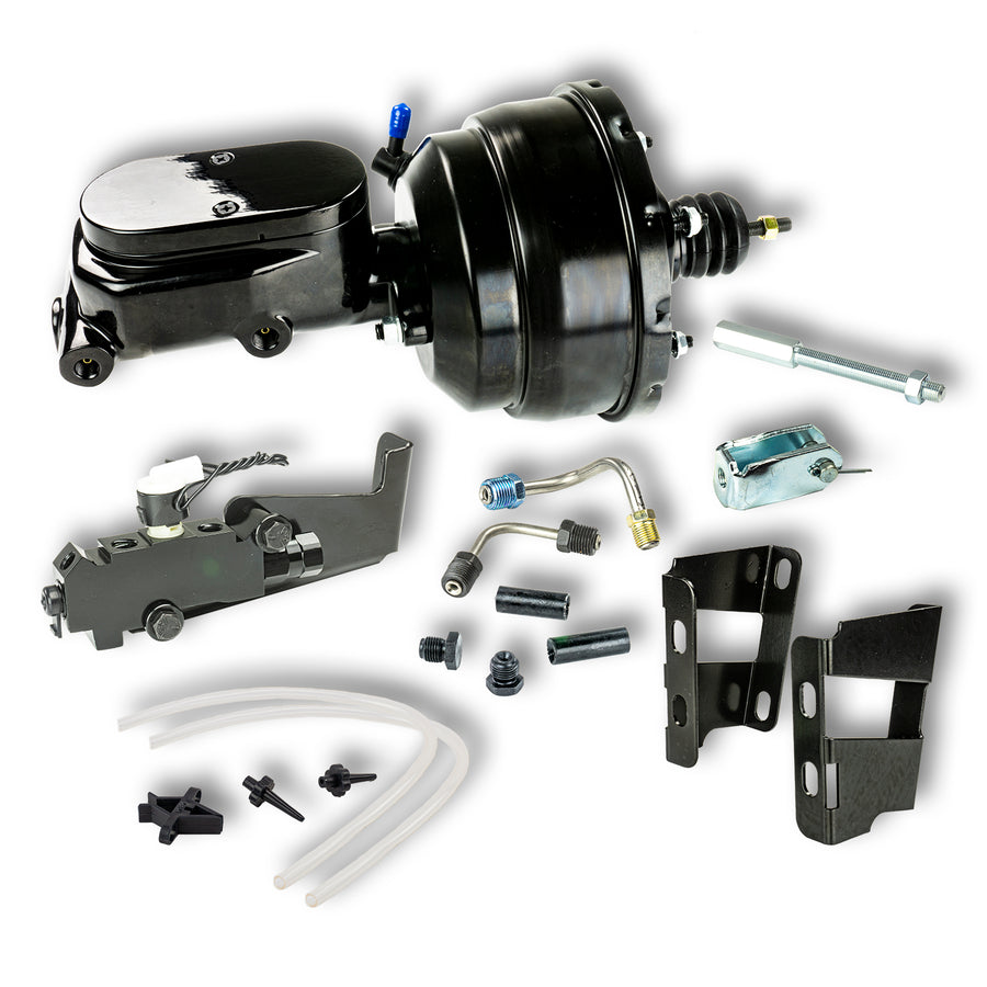 The Right Stuff 59-70 Chevy Bel Air/Impala w/ Disc/Drum, Black Booster Master Cylinder Combo Kit - (B84315171)