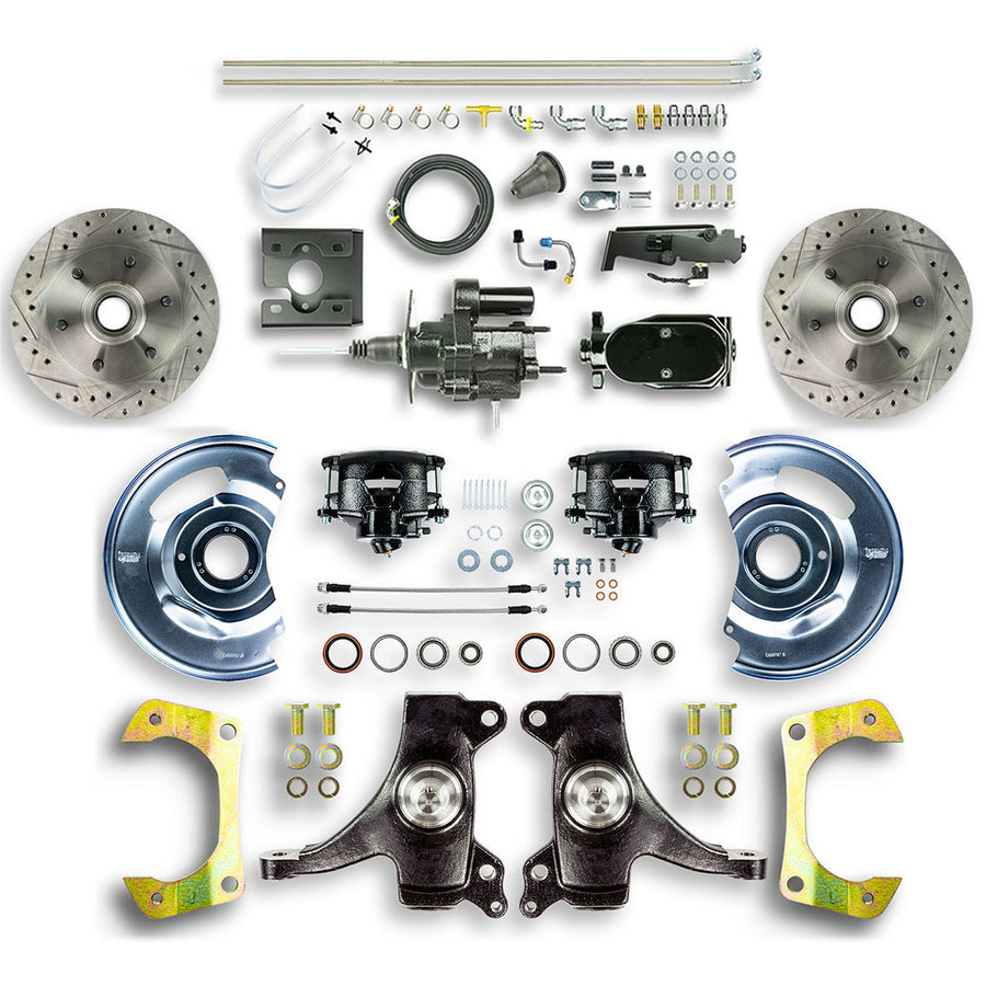 The Right Stuff 1967-70 GM C10/C15 Truck/Sub 2" Drop, Black Hydraulic Brake Assist Disc Conv Blk Calipers - (THB6726DBY)
