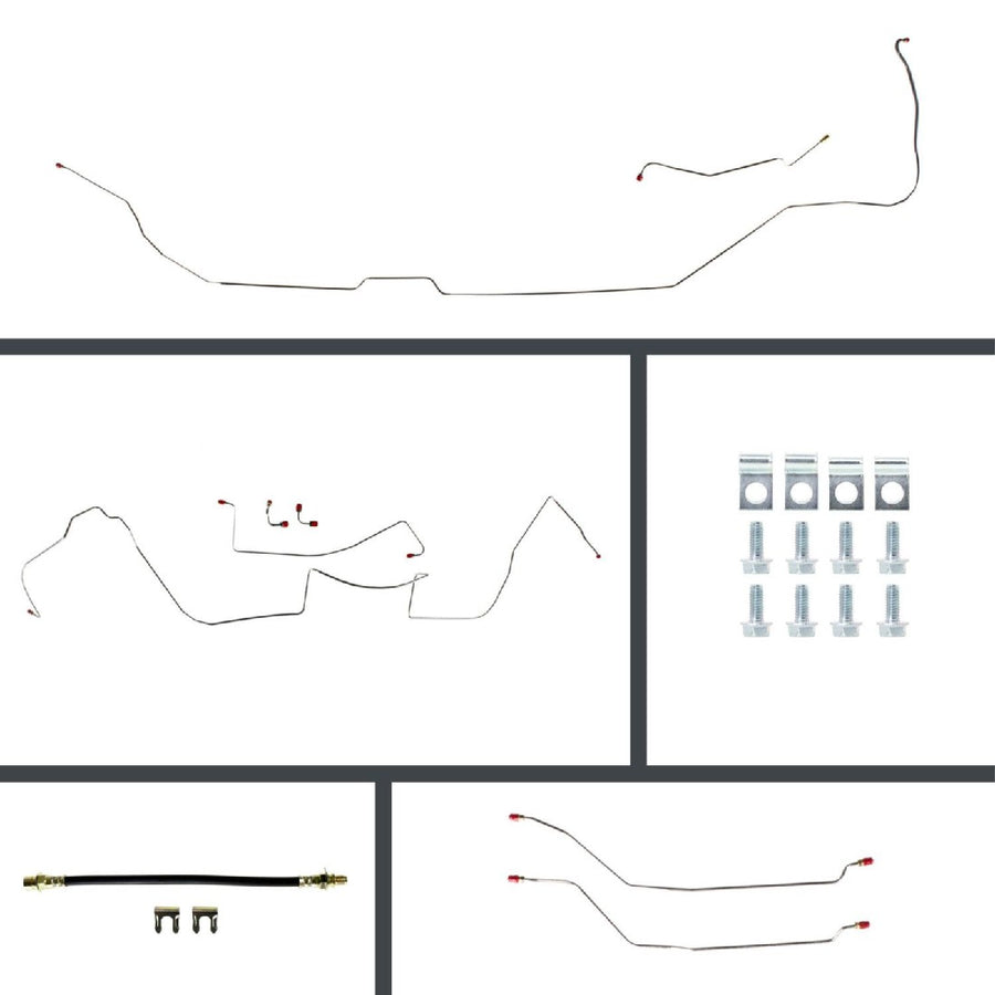 The Right Stuff 1964-65 GM A-Body, Pre-Bent Power 4-Wheel Disc Brake Conversion Line Kit - (AOP64H4)