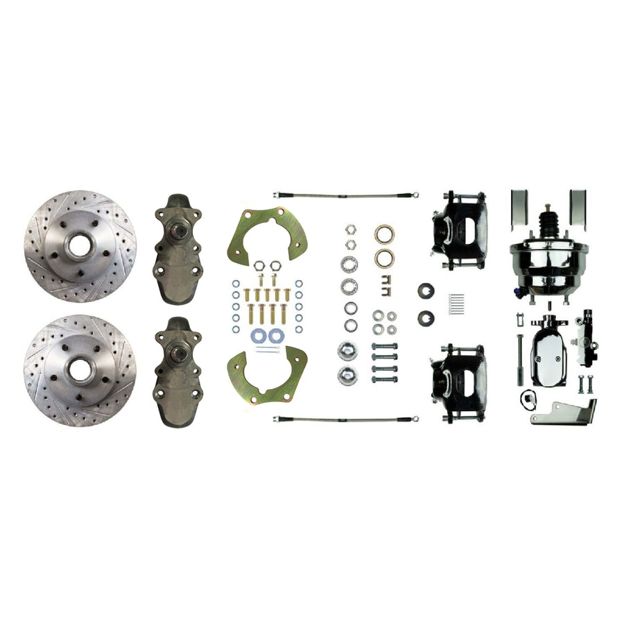 The Right Stuff 1955-57 Chevrolet Bel Air, 8" Booster 2" Drop Power Front Disc Brake Conversion - (FSC55DCDSX)