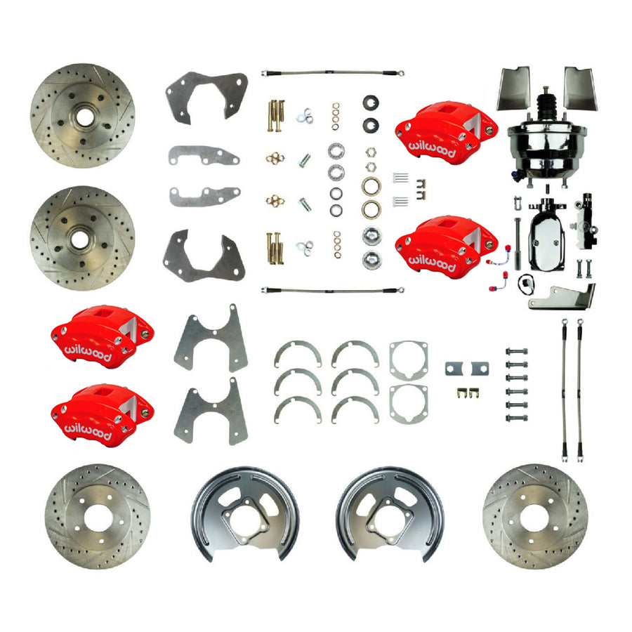 The Right Stuff 1965-68 Impala, 8"Booster, Performance 4-Wheel Power Disc Brake Conversion Kit - (FSC664DCCZX)