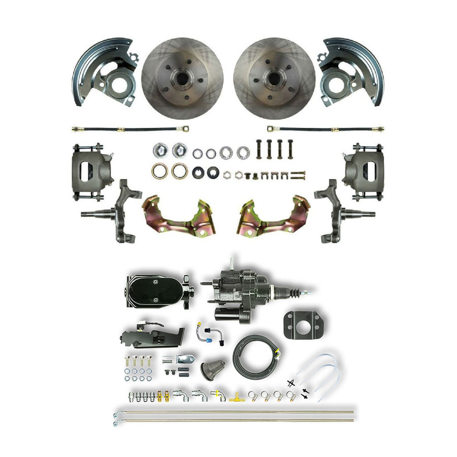 The Right Stuff 64-72 Chevelle/GM A-Body, Black Hydraulic Brake Assist, 2" Drop Front Disc Brake Conversion - (AFXHB01DY)