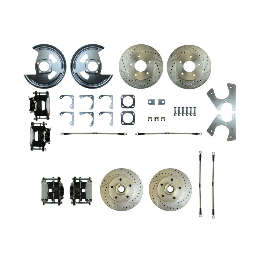The Right Stuff 70-77 Camaro/Nova, 4-Wheel W/Rear +2 Disc Brake Conversion Kit W/Black Calipers - (F70RDM5S)