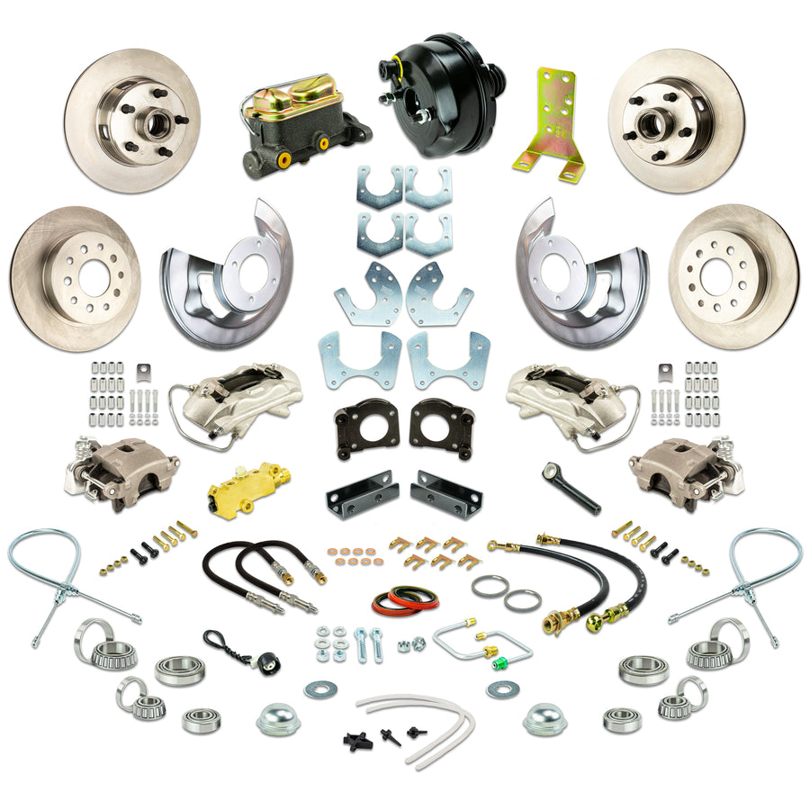 The Right Stuff 1964-66 Ford Power 4 Wheel Disc Conversion Kit, with Small Ford 9" or 8" Rear End - (ZDC6455)