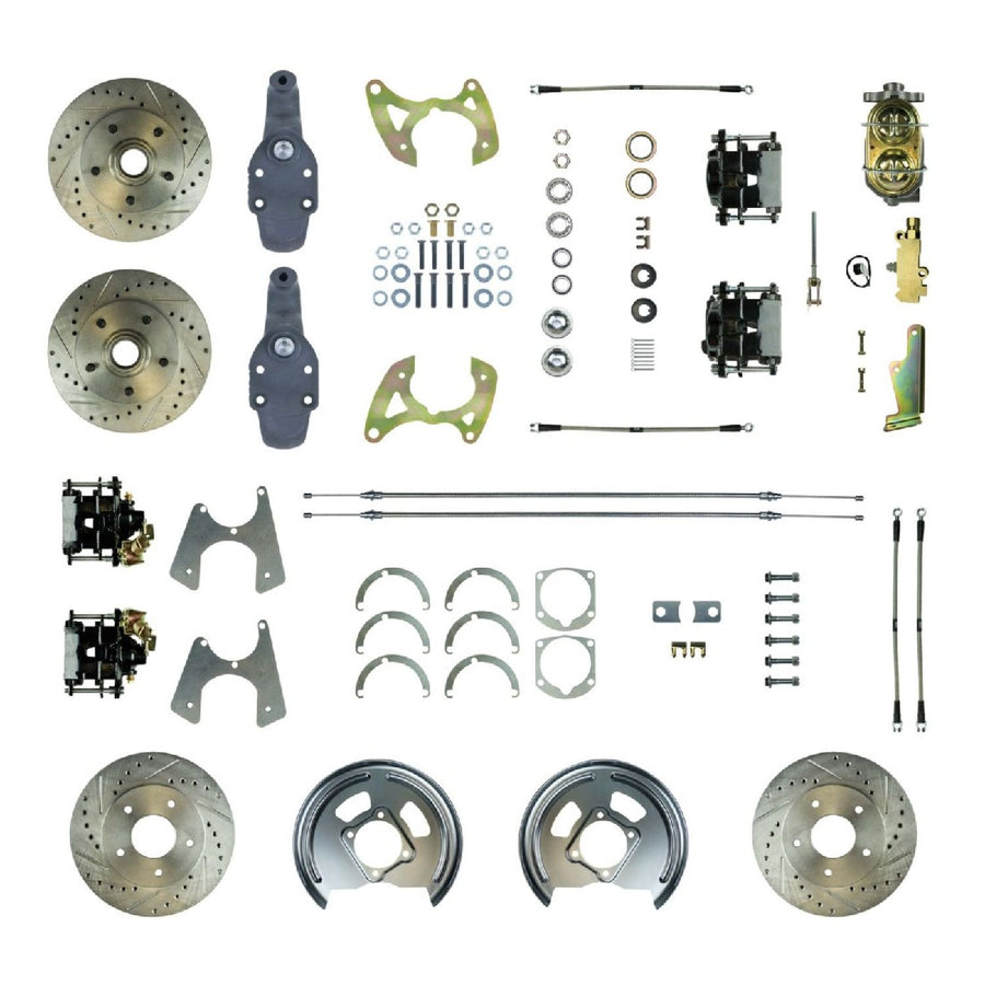 The Right Stuff 1965-68 Chevrolet Impala, 2" drop, Manual 4-Wheel Disc Brake Conversion Kit - (FSC654SDDS)