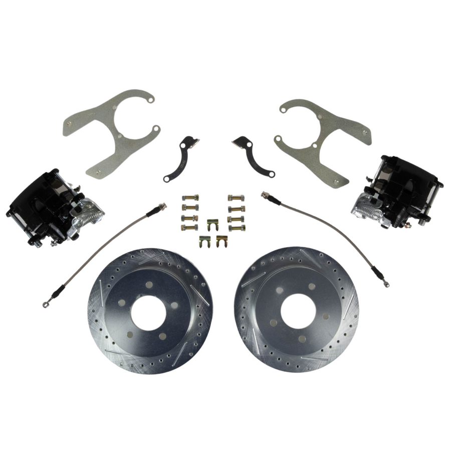 The Right Stuff 1988-98 Chevy/GMC C1500 Rear Disc Brake Conversion, Black Calipers 5 Lug 10" Drum - (TRD8850B)