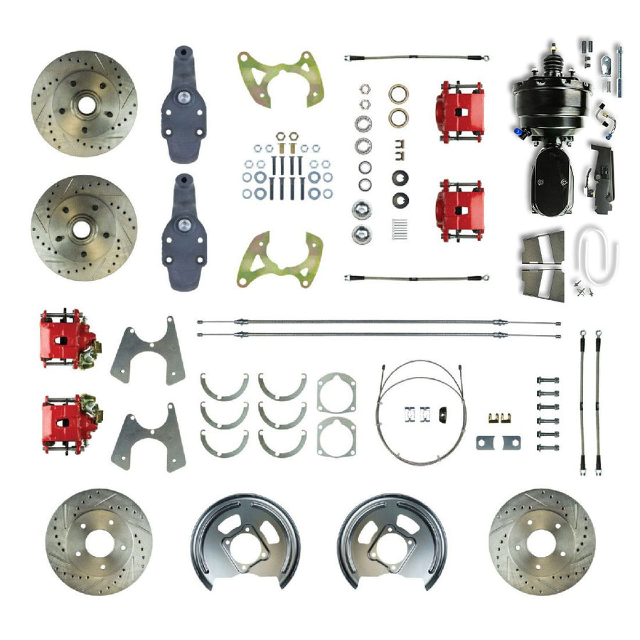 The Right Stuff 1958-64 Impala, 2" Drop, 8" Booster, Power 4-Wheel Disc Brake Conversion Kit - (FSC594DCDZY)