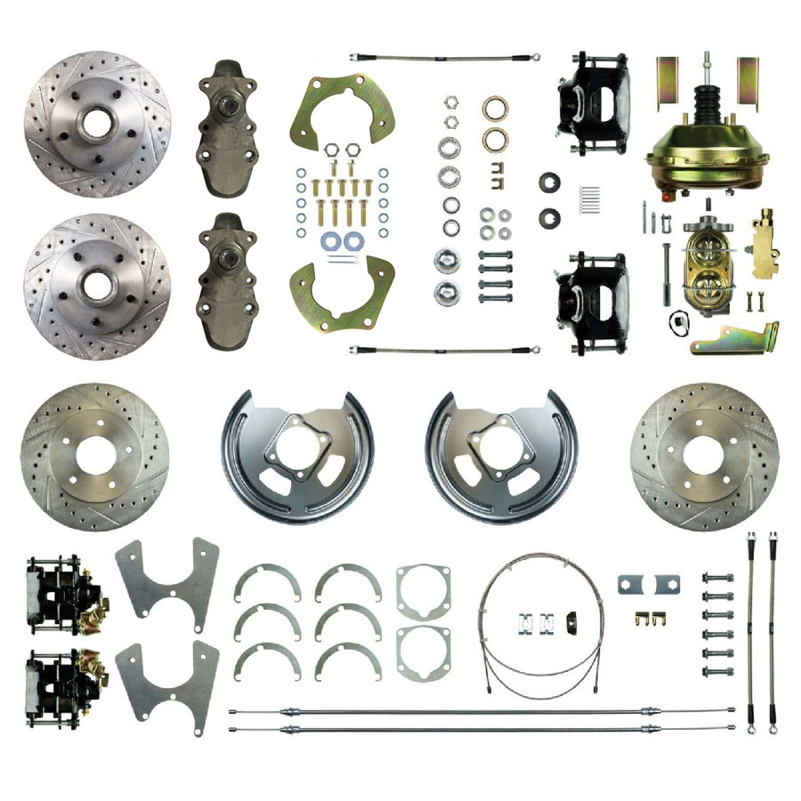 The Right Stuff 55-57 Chevrolet BelAir, Power 9" Booster 2" Drop 4-Wheel Disc Brake Conversion - (FSC554DCDS)