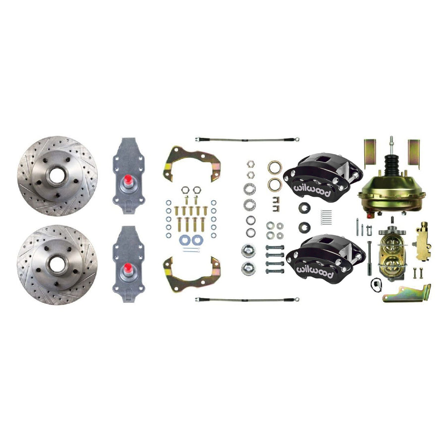 The Right Stuff 1955-58 Chevrolet Bel Air, 2" Drop, 4-Wheel Manual Disc Brake Conversion Kit - (FSC56DCDS)