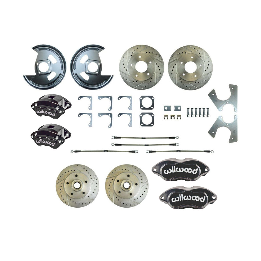 The Right Stuff 1973-77 GM A-Body Rear Brake Conversion Kit, W/Matching Front Rotors & Calipers - (A73RDM21S)