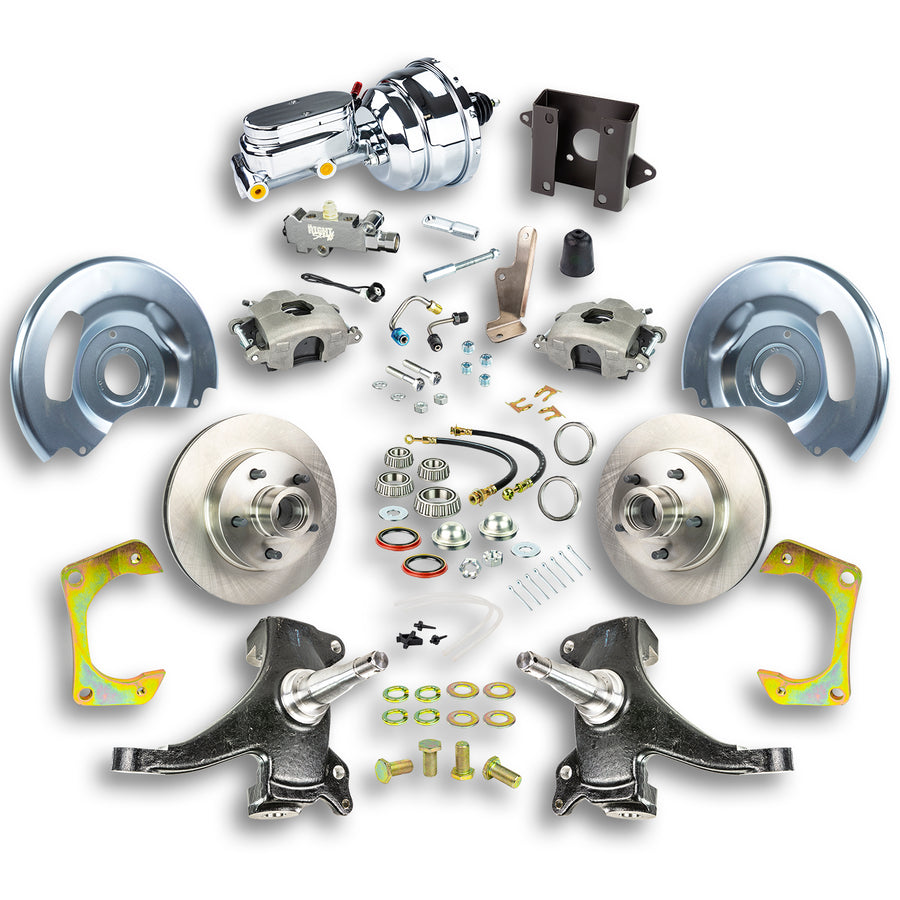The Right Stuff 60-62 Chevrolet/GMC Truck/Suburban 2" Drop, Chrome Upper Power Front Disc Conversion 5x5 Bolt Pattern - (TDC6015DX)