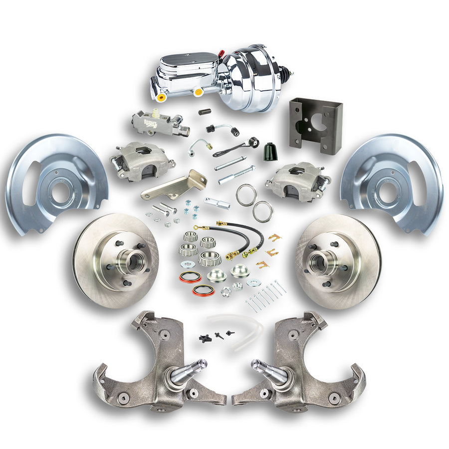 The Right Stuff 63-66 Chevrolet/GMC Truck/Suburban, Power Front Disc Brake Kit, Chrome Upper 5x5 Bolt Pattern - (TDC6325X)