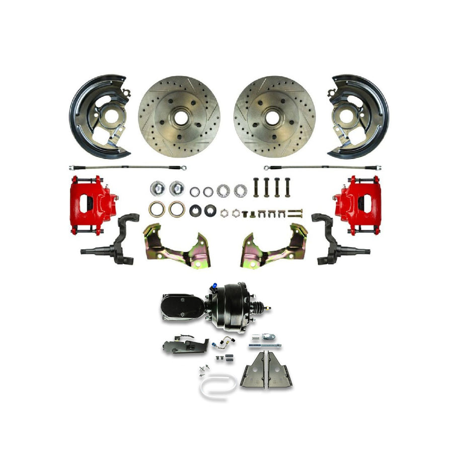 The Right Stuff 67-74 GM F/X-Body, Power 8" Booster, 2" Drop, Front Disc Brake Conversion Kit - (AFXDC02CZY)