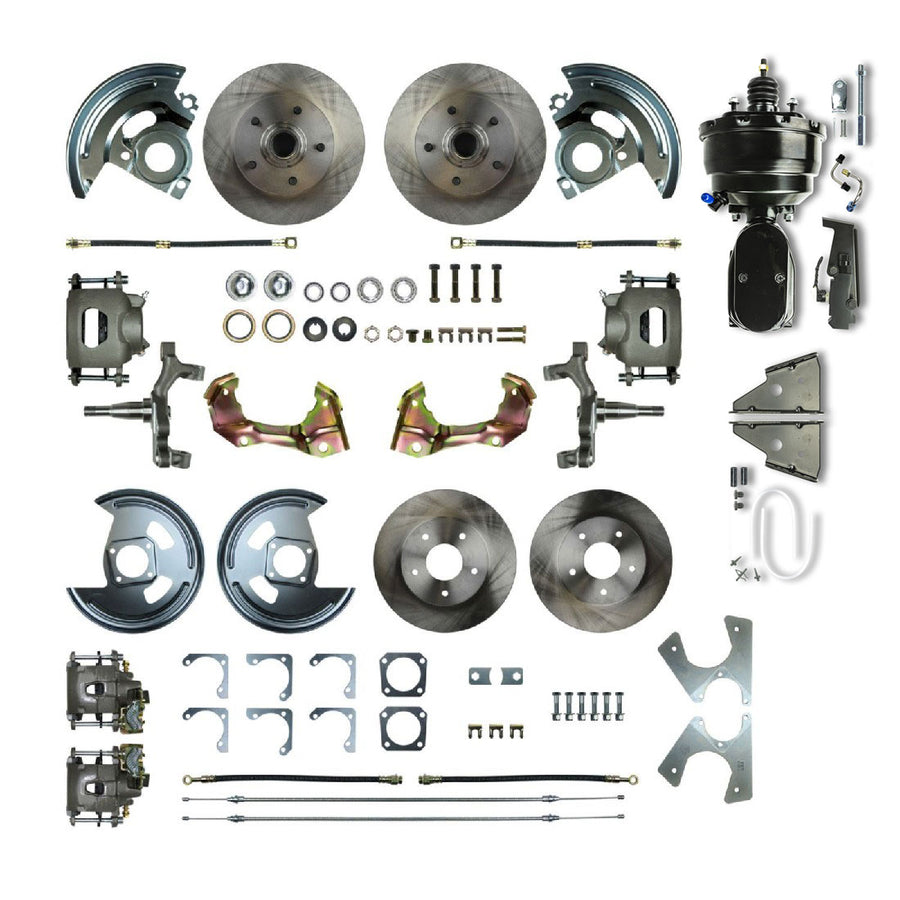 The Right Stuff 64-72 GM A-Body, Power 8" Booster, 2" Drop, 4-Wheel Disc Brake Conversion Kit - (AFXDC41DY)