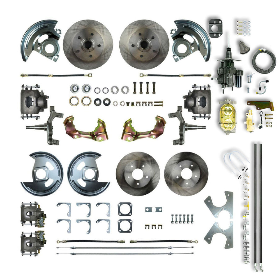 The Right Stuff 1967-69 GM F-Body Non-Staggered 4 Wheel Hydraulic Brake Assist 2" Drop Disc Brake Conv - (AFXHB42D)