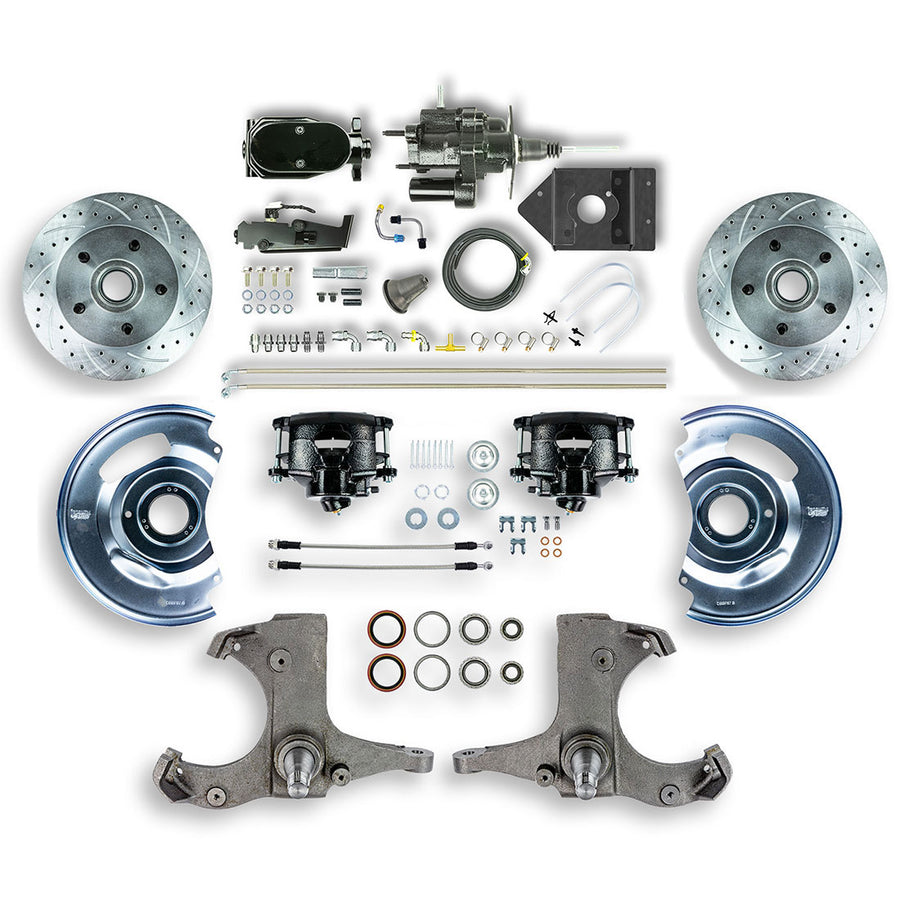 The Right Stuff 1960-62 Chevy/GMC Truck/Suburban Black Hydraulic Brake Assist Front Disc Kit Blk Calipers - (THB6015BY)