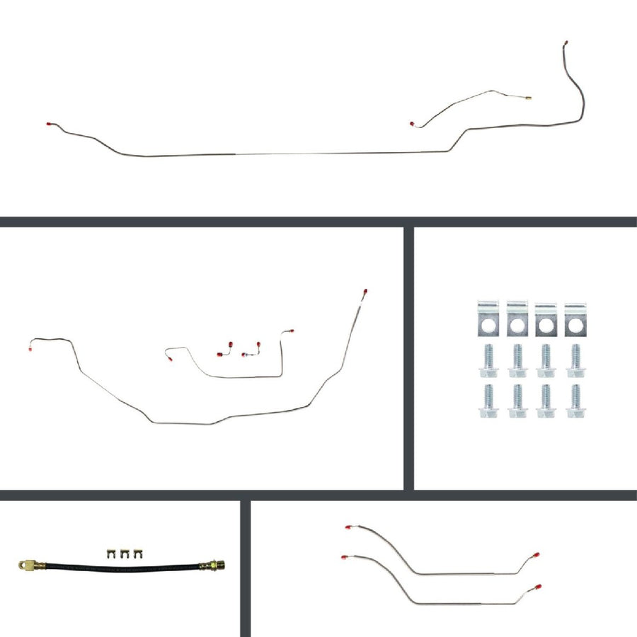 The Right Stuff 1969-72 Chevelle Convt, OE Steel 4-Wheel Power Disc Conversion Brake Line Kit - (COP69C4)