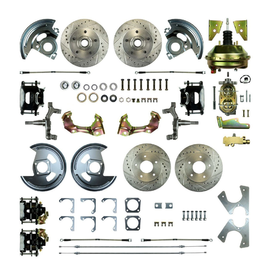 The Right Stuff 64-72 GM A-Body, Power 9" Booster, 2" Drop, 4-Wheel Disc Brake Conversion Kit - (AFXDC41DS)
