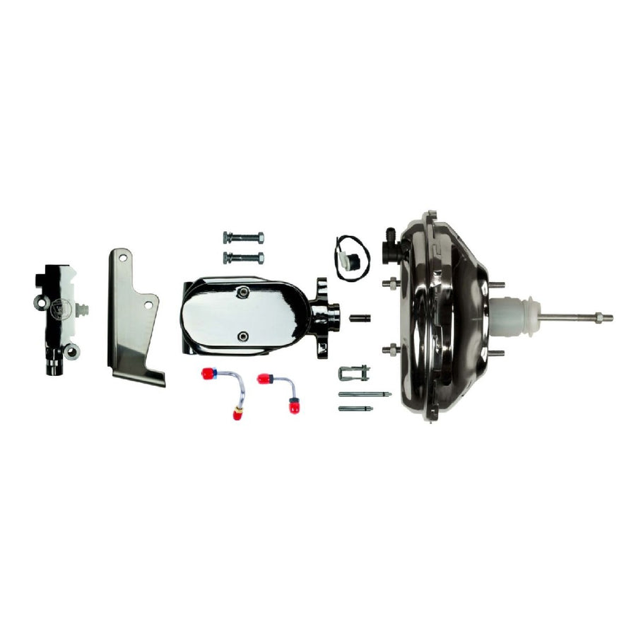 The Right Stuff 1967-72 GM A/F-Body Complete Upper Assembly with Chrome 11" Brake Booster, Master Cylinder and Proportioning Valve, Disc/Disc - (J10035672)