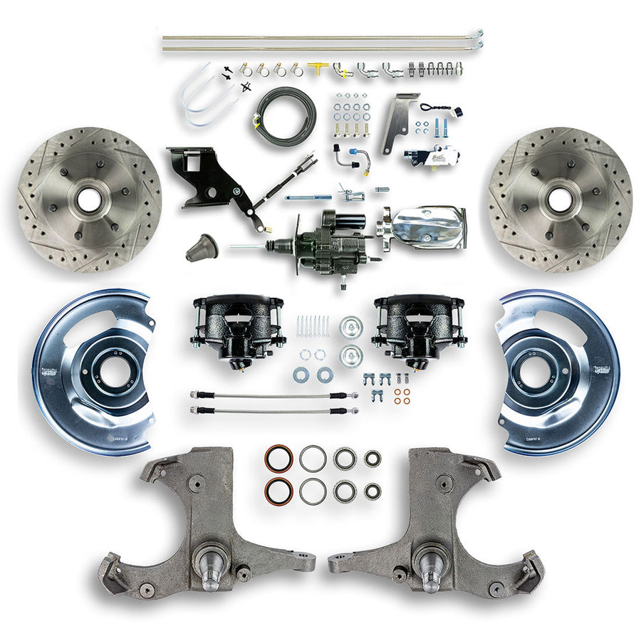 The Right Stuff 1967-70 GM C10/C15 Truck/Sub 2WD Chrome Power Hydraulic Brake Assist Disc Conv Blk Calipers - (THB6726BX)