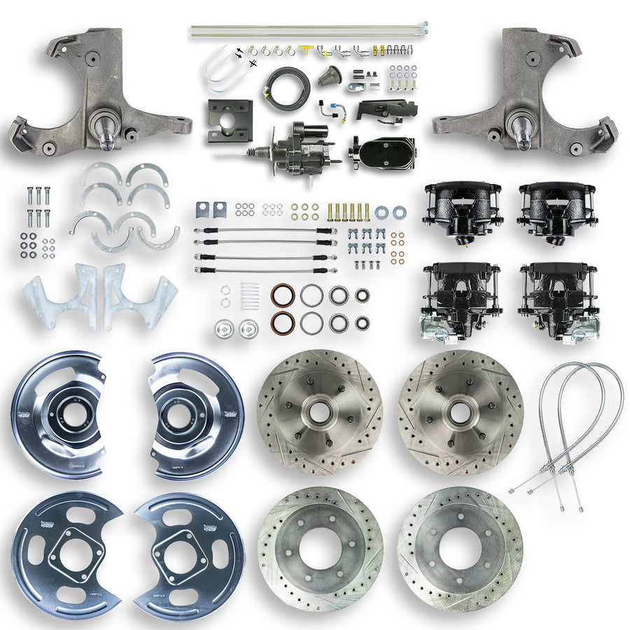 The Right Stuff 67-70 GM C10/C15 Truck/Sub 2WD 4-Wheel Black Hydraulic Brake Assist Disc Conv Blk Calipers - (THB6756BY)