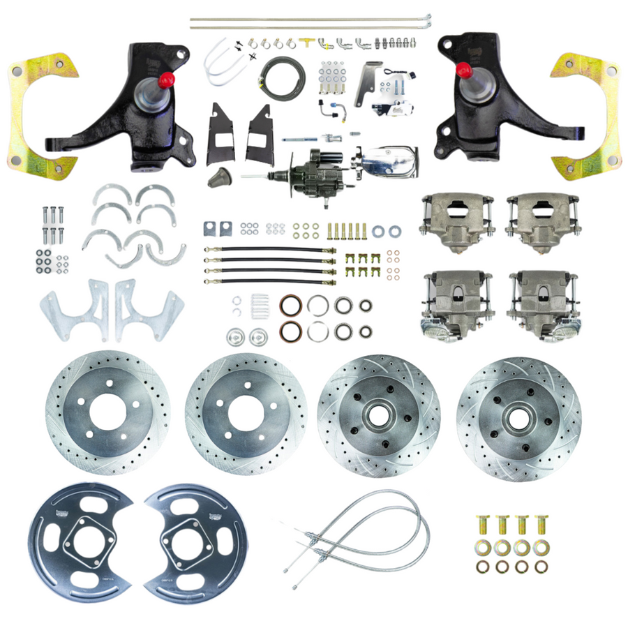 The Right Stuff 73-87 C10/15 Truck/Suburban 2" Drop Chrome Hydraulic Brake Assist 4-Wheel Disc Conversion - (THB7355DX)