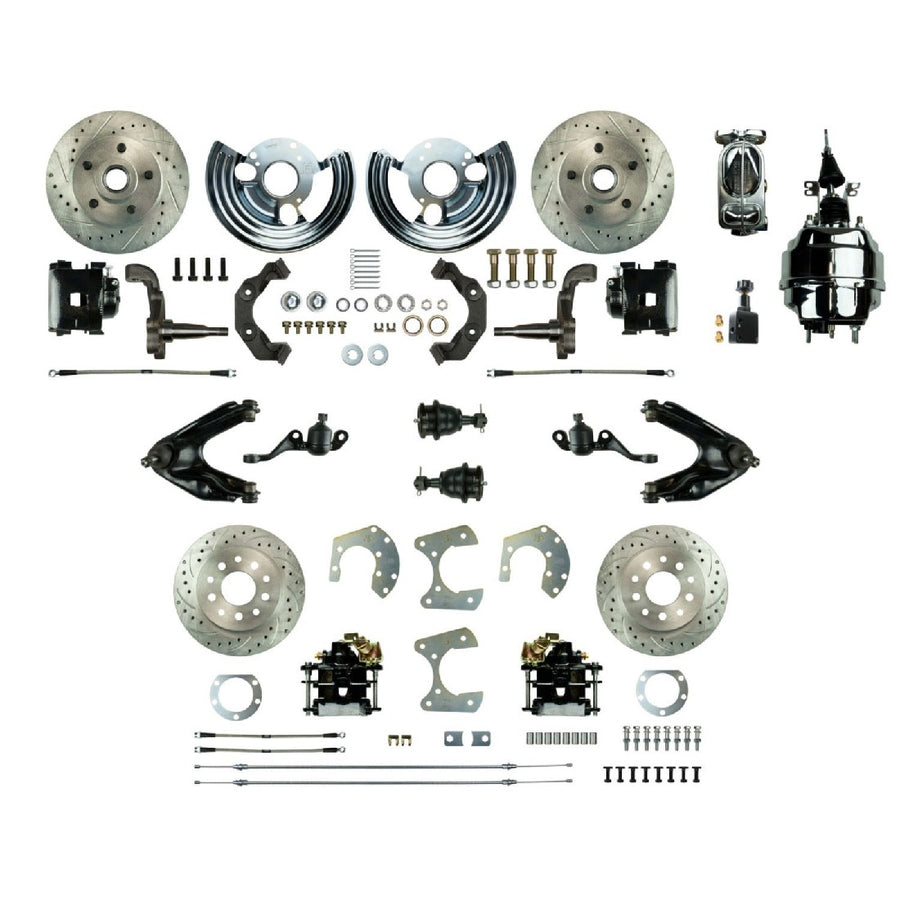 The Right Stuff 1965-76 Mopar A-Body, 8" Booster, 4-Wheel Power Disc Brake Conversion Kit - (MDC46DCSX)