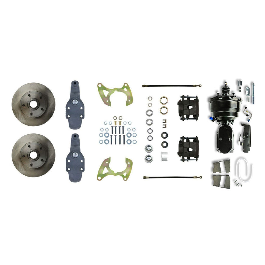The Right Stuff 65-70 Impala, 2" Drop, 8" Black Booster, Power Front Disc Brake Conversion Kit - (FSC65DCDY)