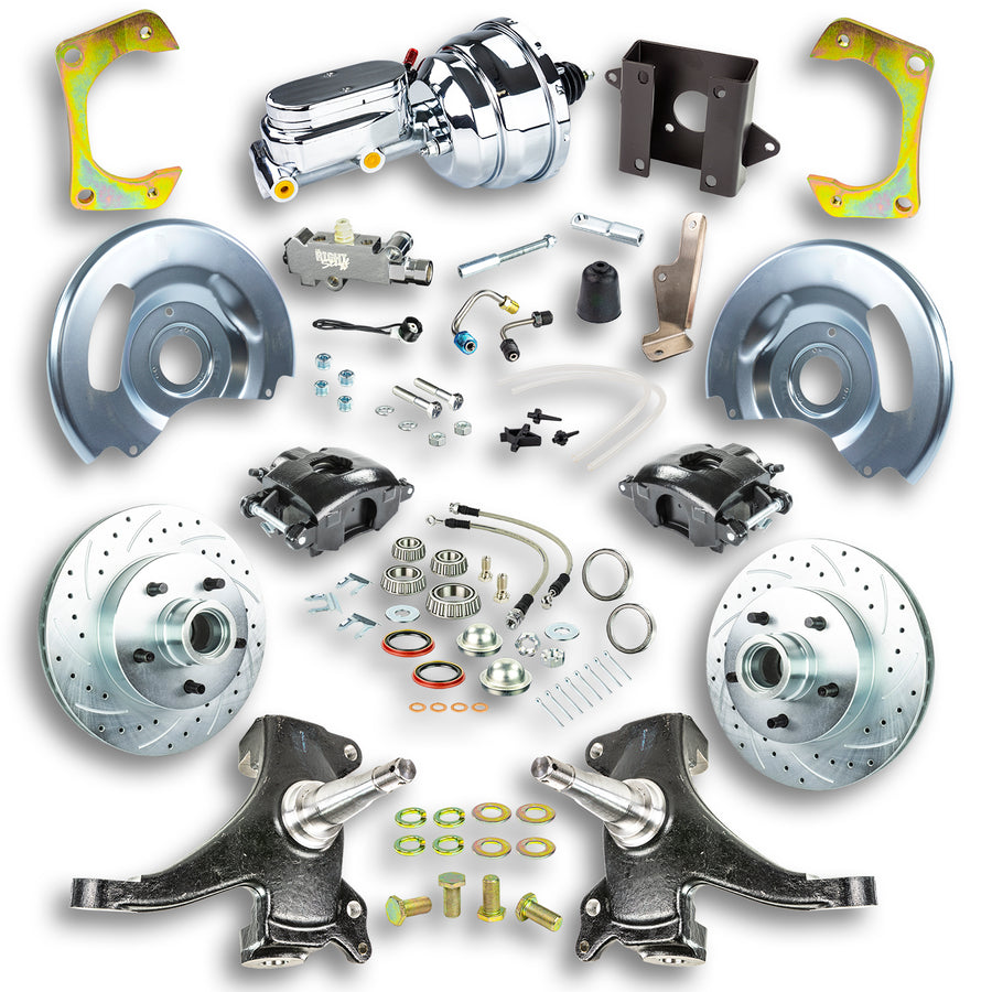 The Right Stuff 1960-1962 Chevy/GMC 2" Drop Black Best of Show Power Front Disc Brake Conversion 5x5 Bolt Pattern - (TDC6015DBX)