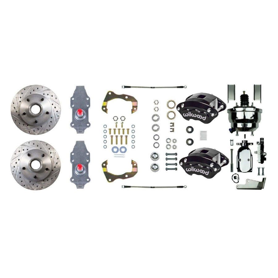 The Right Stuff 1955-58 Chevrolet Bel Air, 2" Drop, 4-Wheel Manual Disc Brake Conversion Kit - (FSC56DCDSX)